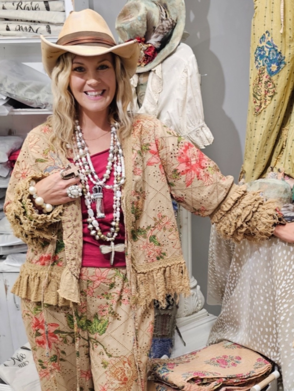 🎉A RARE BIRD “TATTERED FLOWER “ A RARE BIRD HAND MADE TATTERED FLOWER JACKET 82